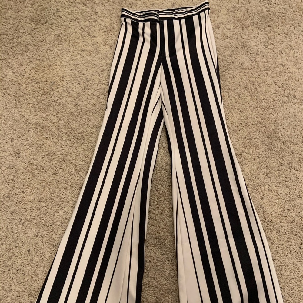 Wore once silk, high waisted flare pants